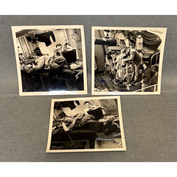 1950s Cold War US Navy Photos & ID Card/Tag Military Ships Sailors Aboard Ship - Picture 5 of 9
